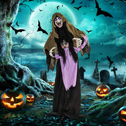 Animated Halloween Vampire with LED Lights for Yard and Lawn