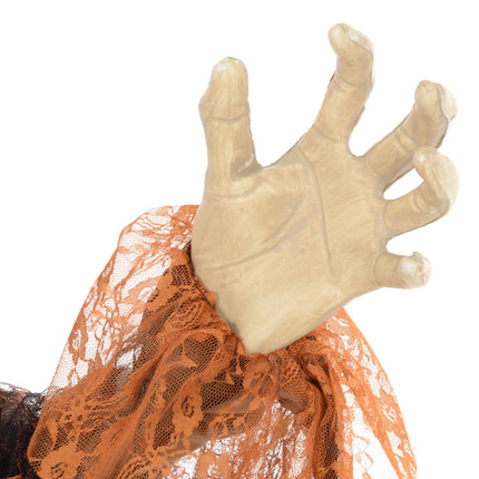 Animated Halloween Witch Decoration with Red Eyes, 183 cm