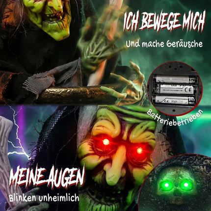 Animated Halloween Witch with Lights and Sound Activation
