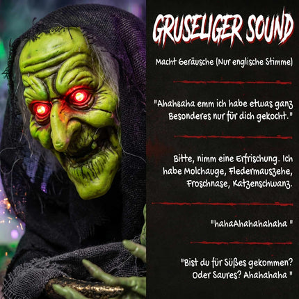 Animated Halloween Witch with Lights and Sound Activation