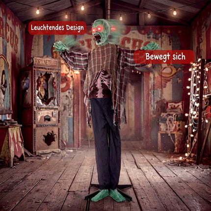 Animated Life-Size Halloween Zombie, 170 cm, Sound-Activated
