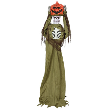 Animated Pop-Up Pumpkin Skeleton, 173 cm, Sound & Light