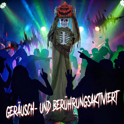 Animated Pop-Up Pumpkin Skeleton, 173 cm, Sound & Light