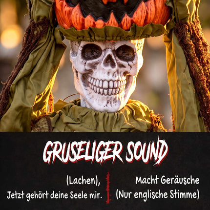 Animated Pop-Up Pumpkin Skeleton, 173 cm, Sound & Light