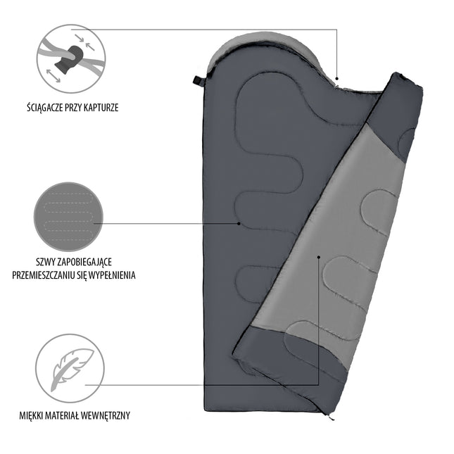 Anthracite-Orange Sleeping Bag, Size L
