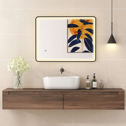Anti-Fog LED Bathroom Mirror, Dimmable, 80x60 cm