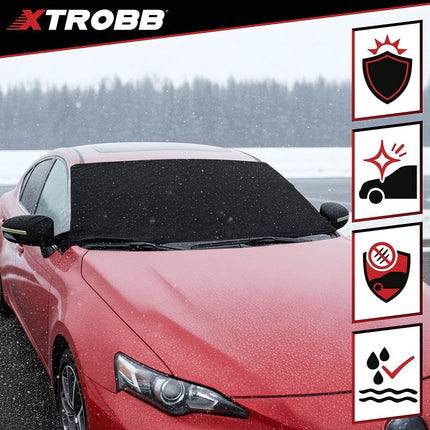 Anti-Frost Car Window Cover 183 x 80 cm, Waterproof, UV Protection, Black