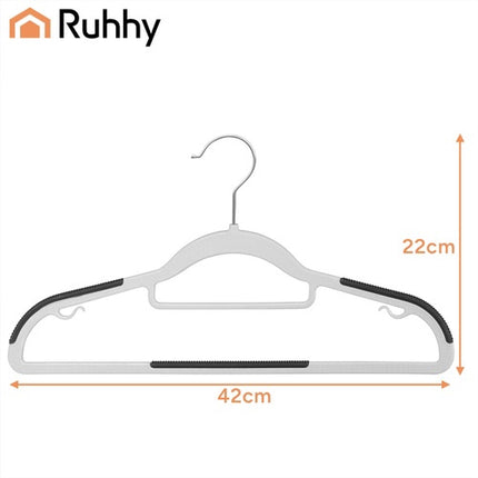 Anti-Slip Clothes Hangers, 20 Pack, Slim Gray, 42 cm