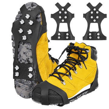 Anti-Slip Shoe Grips Size XL 45-48 for Snow and Ice, 3.5 mm Spikes, Black/Silver