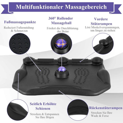 Anti-fatigue mat with massage points & 360° rolling massage ball standing mat