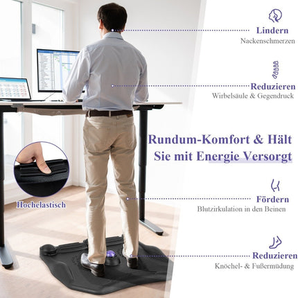 Anti-fatigue mat with massage points & 360° rolling massage ball standing mat
