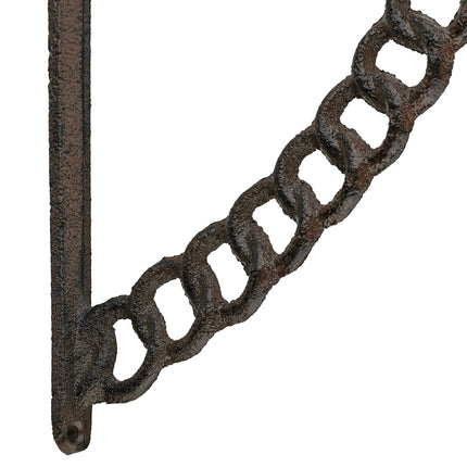 Antique Cast Iron Shelf Brackets, Chain Design, Set of 2