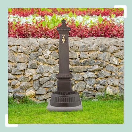 Antique Column Fountain with Tap & Basin, 100 cm