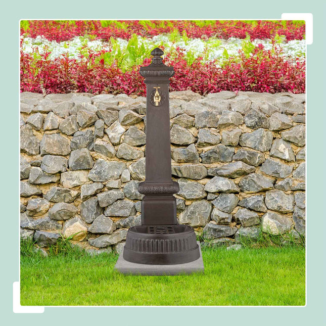 Antique Column Fountain with Tap & Basin, 100 cm
