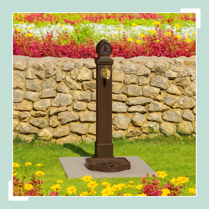 Antique Garden Column Fountain with Tap & Basin, 77 cm