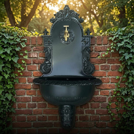 Antique Green XL Wall Fountain – Cast Aluminium