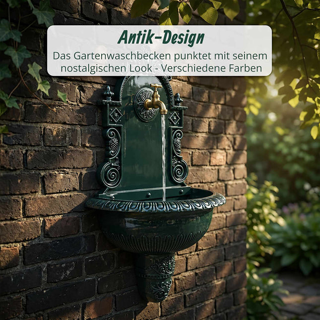 Antique Green XL Wall Fountain – Cast Aluminium