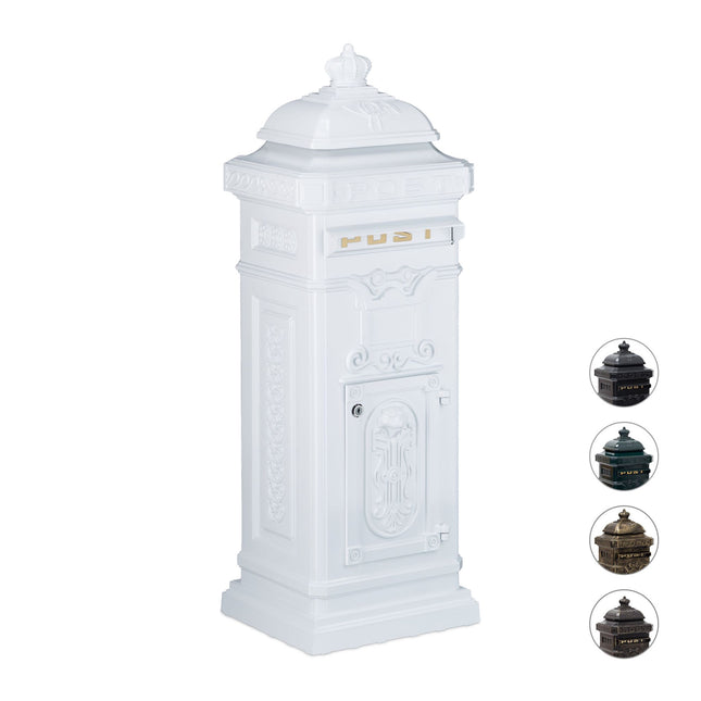 Antique Style Freestanding Cast Aluminium Mailbox