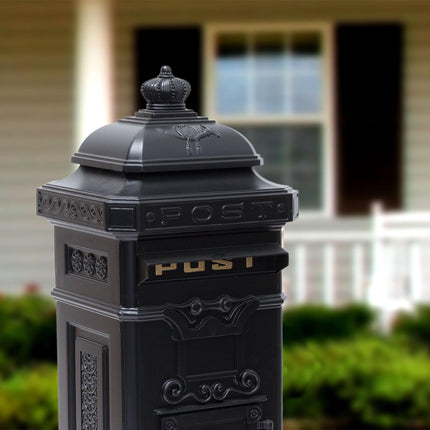Antique Style Freestanding Cast Aluminium Mailbox
