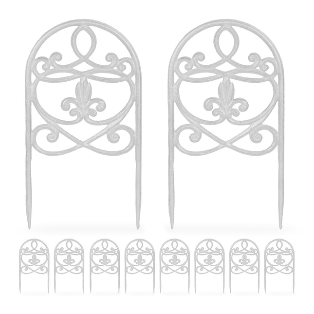 Antique Style Garden Fence Panels, 10-Piece Set