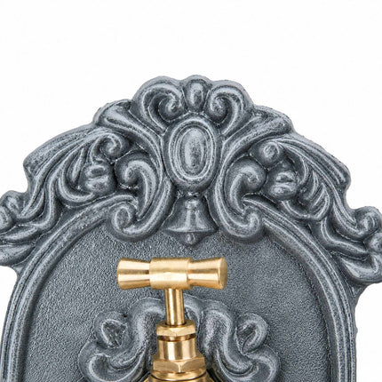 Antique-Style Grey Wall Fountain, Cast Aluminium