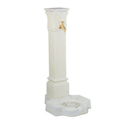 Antique-Style Metal Column Fountain with Tap, 93 cm
