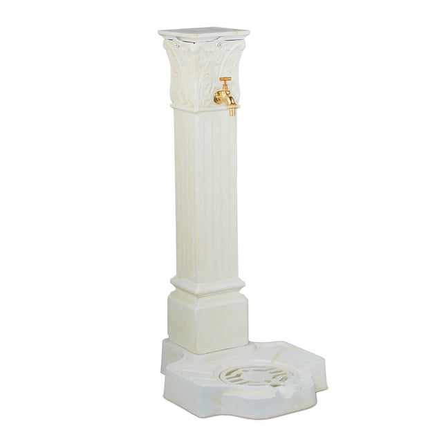 Antique-Style Metal Column Fountain with Tap, 93 cm