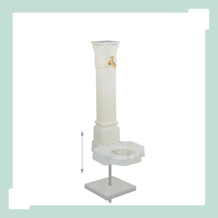 Antique-Style Metal Column Fountain with Tap, 93 cm