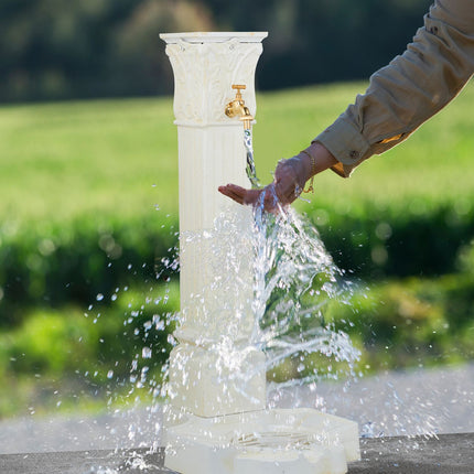 Antique-Style Metal Column Fountain with Tap, 93 cm