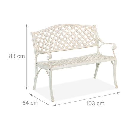 Antique Style Metal Garden Bench – Outdoor Seating
