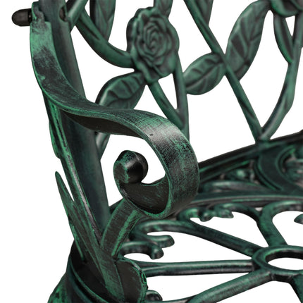 Antique Style Outdoor Garden Bench with Rose Design
