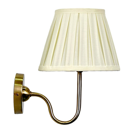 Antique Wall Lamp with Pleated Fabric Shade