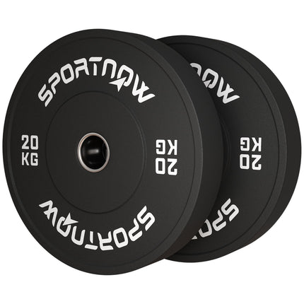 A pair of 20kg dumbbell weights, black, 50mm hole