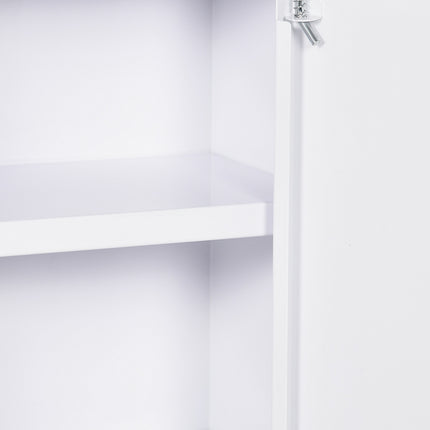Wall-mounted Lockable pharmacy cabinet in steel, white 40x15x53.5 cm