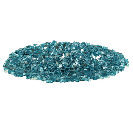 Aqua Blue Reflective Fire Pit Glass, 10 lb, 1/2 Inch