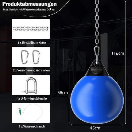 Aqua Punching Bag 45cm, 50kg with Adjustable Chain