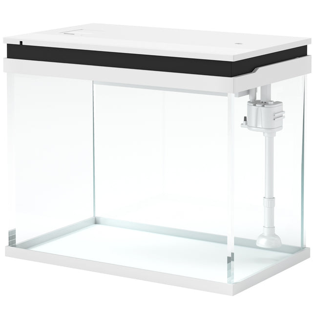 Aquarium, 41L glass with filter, LED & pump - White