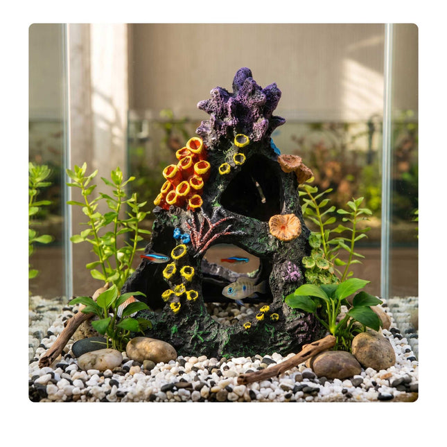 Aquarium Coral Cave Decor, Polyresin, Fresh Or Saltwater