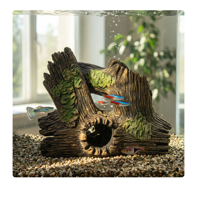 Aquarium Tree Trunk Ornament – Polyresin Hiding Cave