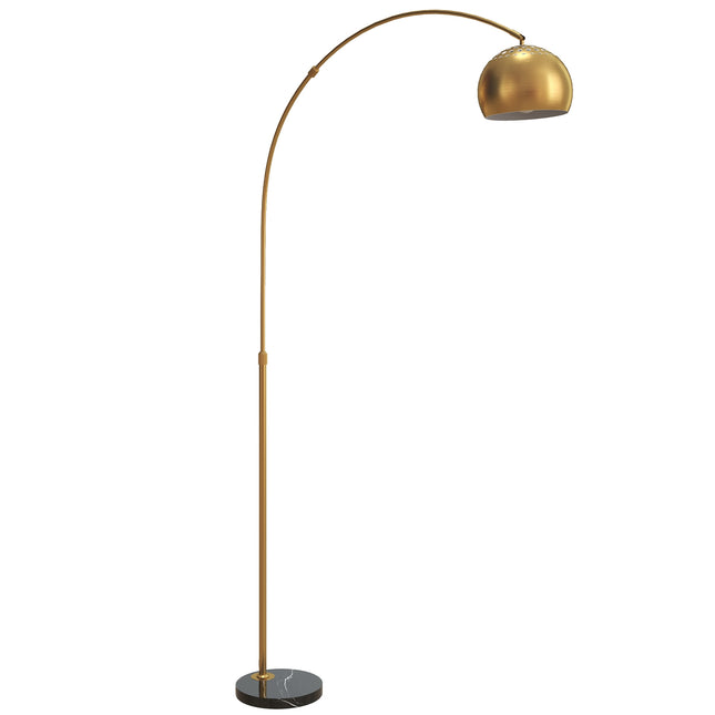Arc Floor Lamp, Marble Base, 180 cm, Black/Gold