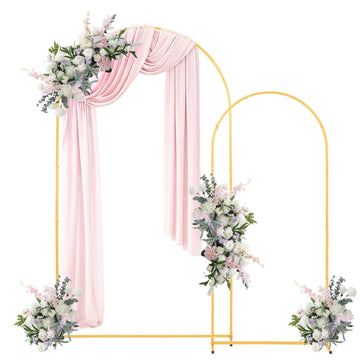 Arch Backdrop Stand Set of 2, Gold Metal 2.2 m and 1.8 m
