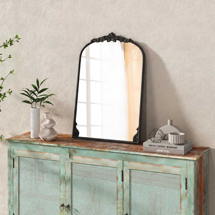 Arched Baroque Wall Mirror, Gold Frame, 76x51/90x61 cm