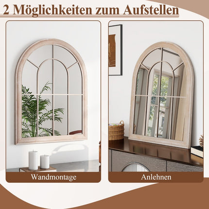 Arched Wall Mirror, 69.5x88cm, Rustic Metal Frame