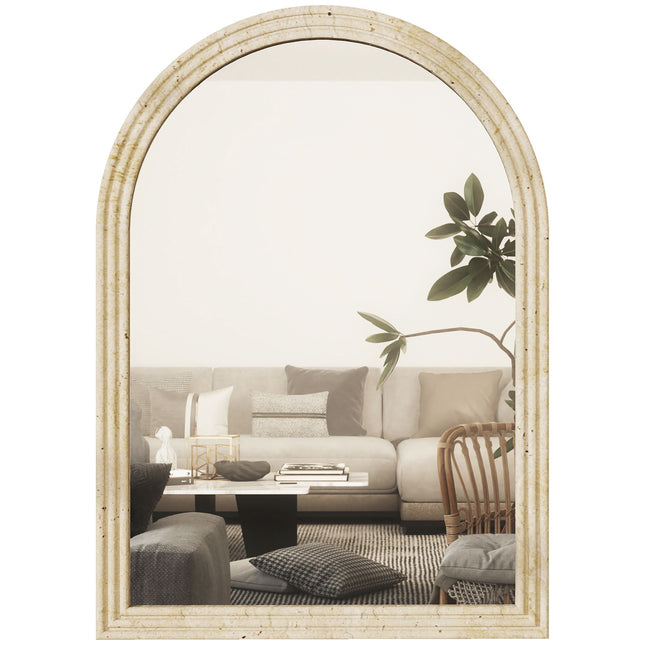 Arched Wall Mirror, Beige, 50 x 70 cm, Polystyrene Frame