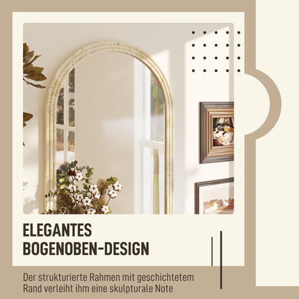 Arched Wall Mirror, Beige, 50 x 70 cm, Polystyrene Frame