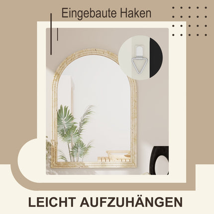 Arched Wall Mirror, Beige, 50 x 70 cm, Polystyrene Frame