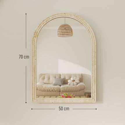 Arched Wall Mirror, Beige, 50 x 70 cm, Polystyrene Frame