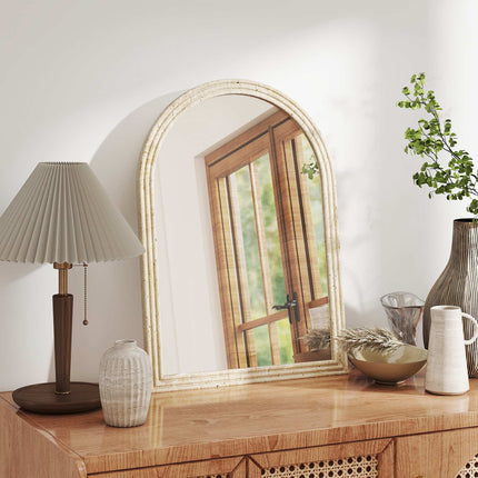 Arched Wall Mirror, Beige, 50 x 70 cm, Polystyrene Frame