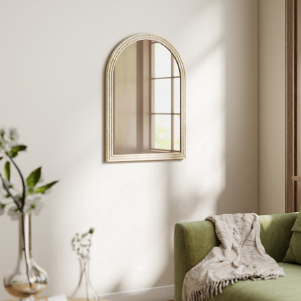 Arched Wall Mirror, Beige, 50 x 70 cm, Polystyrene Frame