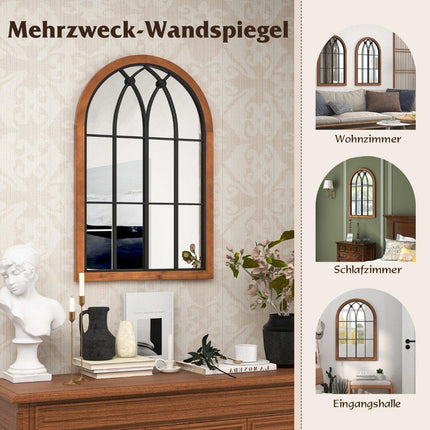 Arched Wall Mirror, Decorative Window Design, 60x90 cm